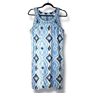 Gretchen Scott Sz Large Isosceles Sleeveless Dress Diamond‎ Print Cutout Details
